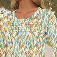 thumbnail image 5 of Button Down Shirts for Women Dressy Floral Printed Long Sleeve Blouse Business Casual Work Tops, 5 of 6