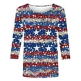 thumbnail image 4 of Tracking My Recent Order 4Th of July Shirts for Women 3/4 Sleeve American Flag Shirt Usa Patriotic T-Shirt Stras Striped Summer Fashion Tops Tunic Crew Neck Blouses Womens Clothing, 4 of 5