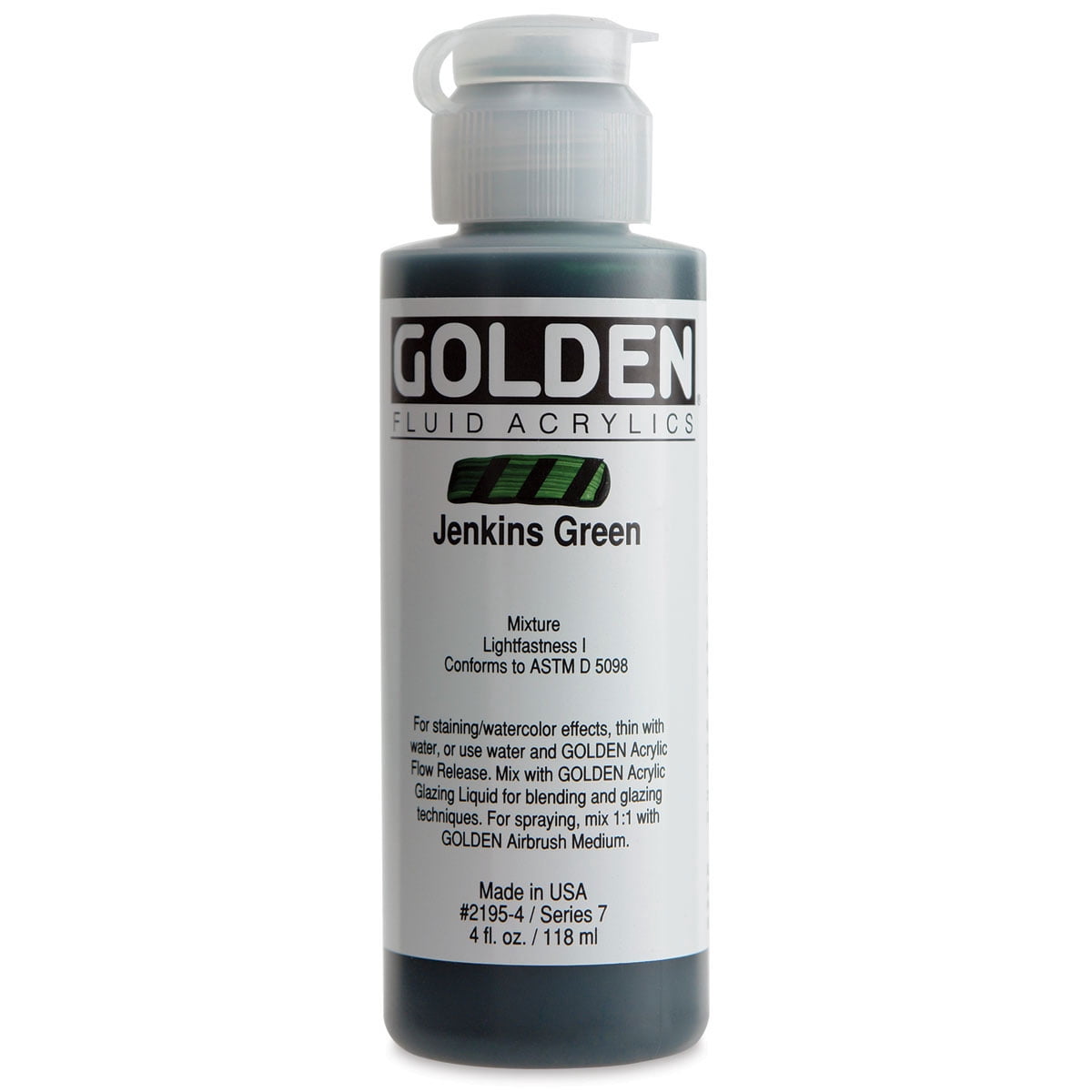 Golden Fluid Acrylic Paint, 4 Oz, Jenkins Green