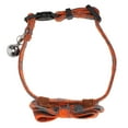 thumbnail image 4 of Gatos Lindos Collares Bowknot Corbata A Cuadros Pajarita De Tela Suave Con Campana Suministros De Decoración Para Mascotas Naranja, 4 of 5