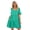 Green, variant on Women's Mandy V Neck Flounce Sleeve Tiered Dress Knee Length Elegant Chic Choice for Any Daytime Occasion 100% rayon