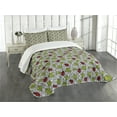 thumbnail image 3 of Ambesonne Ladybugs Quilted Bedspread Set 3 Pcs, Ecological Inspiration, King Size, Green Black Red, 3 of 5