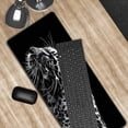 thumbnail image 4 of Black and White Gaming Mouse Pad 31.5 x 11.8 Inch Extended Large Mouse Pad with Non-Slip Base and Stitched Edges for Gamer Home Office, Black Leopard, 4 of 6