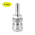 thumbnail image 1 of Unique Bargains 1/2' Female Quick Disconnect Barb Hose Air Hose Fitting Iron Silver Tone 2pcs, 1 of 4
