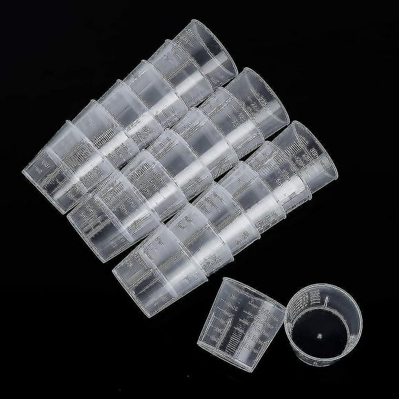 100 Pcs 30 Ml Small Measuring Cup With Scale To Measure Pp Cup Plastic With Cap Experimental Measuring Cup Scale Clean Empty Cup