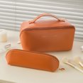 thumbnail image 4 of Bolsas De Maquillaje 2 bolsas de cosméticos de PU, caja de maquillaje multifuncional para regalos de vacaciones (marrón) Tmvgtek Cuidado Belleza, 4 of 9