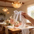 thumbnail image 4 of Wedding Bouquets With Peal And Silk Bow For Bride Flower Girl Wedding Churches Parties Decoration, 4 of 6