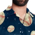 thumbnail image 5 of Baseball Men's Short Sleeve Beach Shirts, Casual Button Down Poplin Printed Summer Tops - Unisex, 5 of 6