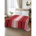 thumbnail image 2 of Red Vertical Striped California King Size Flat Sheet, Wrinkleproof & Fadeproof Cooling Flat Bed Sheet Only, Farmhouse Minimalist Abstract Lines Breathable Soft Bedding Top Sheets 108 x 98 Inches, 2 of 8