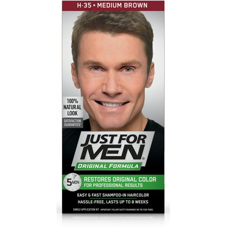 Just for Men Original Formula, Easy and Fast Shampoo-In Men's Hair Color, Medium Brown, Shade (Best Dye For Locs)