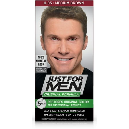 Just for Men Original Formula, Easy and Fast Shampoo-In Men's Hair Color, Medium Brown, Shade (Best Shades Of Brown Hair Color)