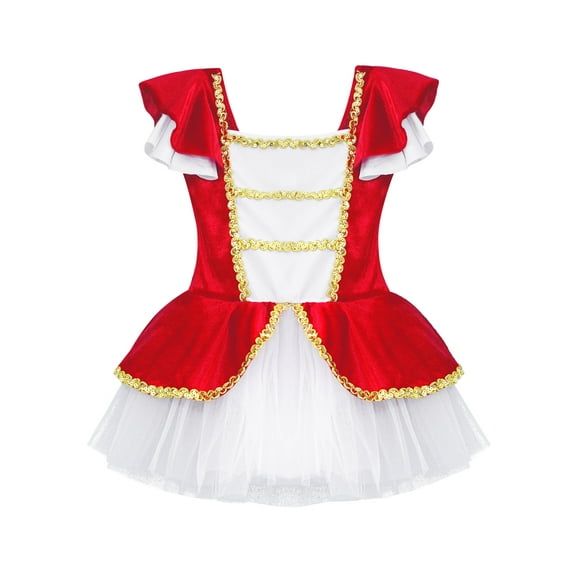 YEAHDOR Kids Girls Halloween Cosplay Costume Sequins Velvet Mesh Hem Tutu Dress