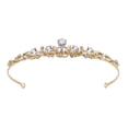 thumbnail image 1 of Nvzi Tiara para novia, diadema de princesa, corona nupcial, joyería para el cabello con diamantes de imitación de cristal, decoración para cumpleaños, graduación, fiesta de disfraces (oro), 1 of 4