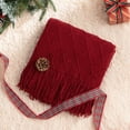 thumbnail image 4 of Dark Red Throw Blanket,Christmas Red Blanket,Boho Knitted Throw for Living Room Bed Decor,50"x60", 4 of 9