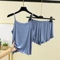 thumbnail image 2 of Pajamas Sets for Women Sleepwear Sleeveless Tank Tops and Shorts Loose Solid 2 Piece Pajama Set Casual Comfy Lightweight Loungewear Outfits, 2 of 7