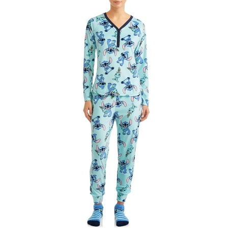 Disney Women s and Women s Plus Stitch 3 Piece Pajama Set