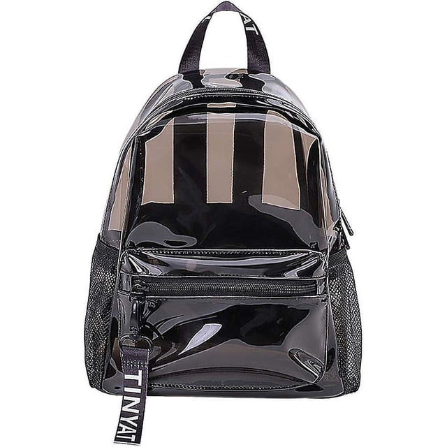 Mochila transparente impermeable Mochila escolar transparente Bolsas de viaje Mochila de plástico Mochila para niños-negro