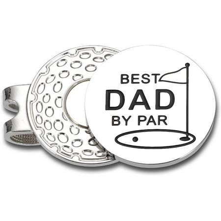 Best Dad by Par Gifts for Golf Lovers for Men Dad Golf Ball Marker with Magnetic Hat Clip Father Birthday Presents from Daughter Son