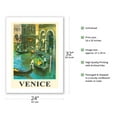 thumbnail image 2 of Venice Italy - Venetian Canals - Gondolas - Vintage Travel Poster by Louis Macouillard c.1950s - Fine Art Matte Paper Print (Unframed) 24x32in, 2 of 4