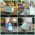 thumbnail image 7 of SEKAM Collapsible Rolling Crate with Wheels and Lid, Portable Utility Cart Hand Truck, Heavy Duty Foldable Box with Telescoping Handle for Teachers & Shopping,Green, 7 of 7