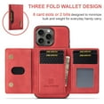 thumbnail image 3 of DG.MING 2 in 1 Detachable Back Cover Compatible with iPhone 16 Pro Max Wallet Case, with 8-Card Holder Leather Pocket Slim Phone Cases for iPhone 16 Pro Max 6.9",Red,For iPhone 16 Pro Max, 3 of 10