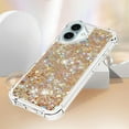 thumbnail image 4 of KOMI Compatible with iPhone 16 Plus 2024 Glitter Case Clear Flowing Liquid Quicksand Case Girly Women Sparkly Bling Soft TPU Protective Bumper Case for iPhone 16 Plus 6.7 inch. YBL Love Gold, 4 of 6