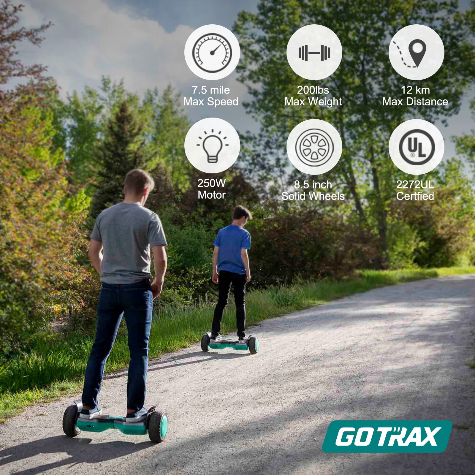 GOTRAX SRX PRO 8.5" Bluetooth Hoverboard - UL 2272 Certified Off Road Hover Board