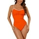thumbnail image 1 of Traje de Baño de Color Sólido de las Mujeres, una Pieza Conservadora con Correas de Hombro Ajustables para la Playa Y la Piscina, Desgaste de Verano Natural Suave, 1 of 9