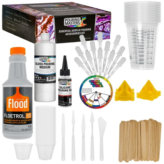 1 Quart Floetrol Additive Pouring Supply Paint Medium Deluxe Kit for Mixing, Stain, Epoxy, Resin