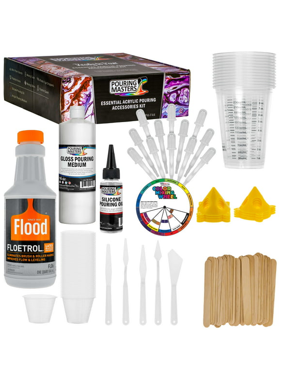 1 Quart Floetrol Additive Pouring Supply Paint Medium Deluxe Kit for Mixing, Stain, Epoxy, Resin