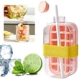 thumbnail image 4 of 800 Ml Molde Hielo Al Aire Libre Refrigerador Con Paja Creativa Demould Botella () Rosa, 4 of 9