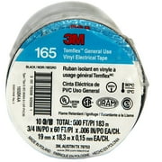 3M Temflex Vinyl Electrical Tape 165 Multi-purpose 3/4 X 60FT Black (3 Pack)
