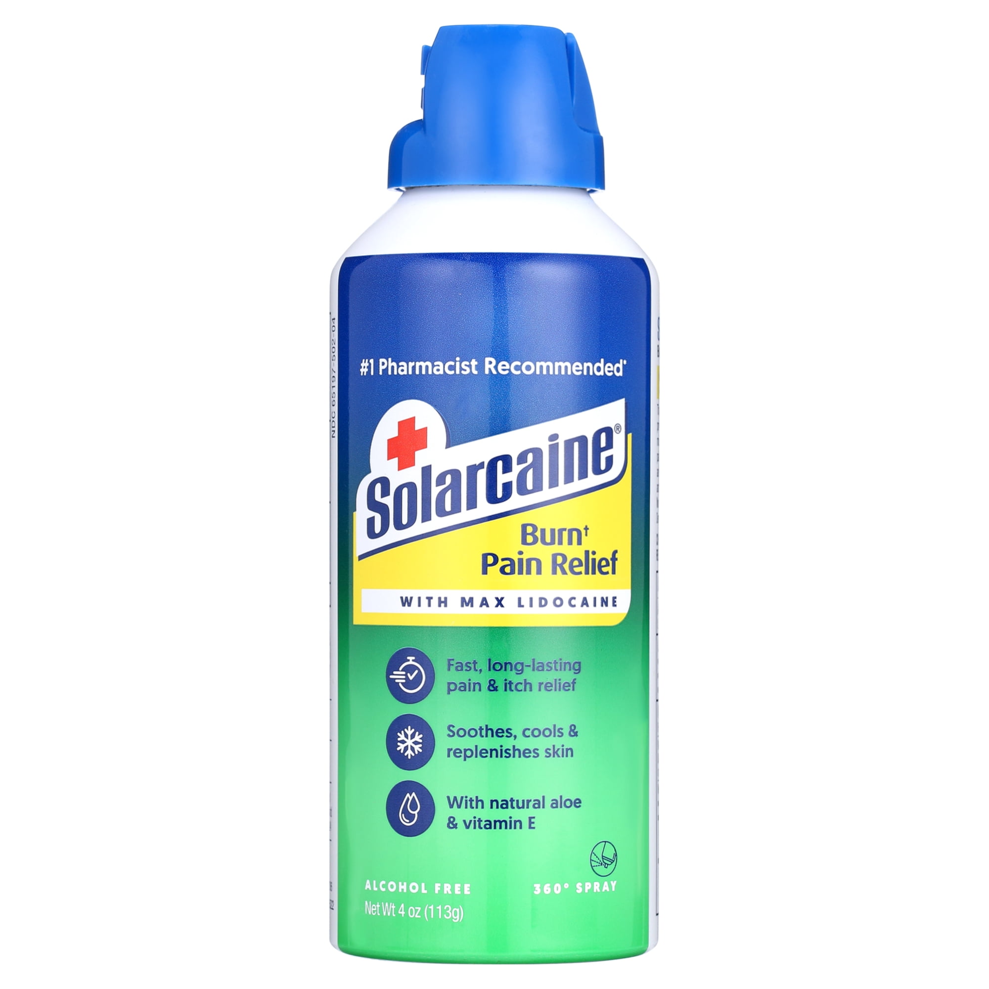 Solarcaine Cool Aloe Sunburn Relief Spray with Lidocaine for Adults and Children, 4 oz