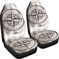 thumbnail image 3 of XYZCANDO Stretchy Car Seat Cover Front Seats SUV Auto Van, Cozy All-Season Car Seat Covers 2 pcs Polyester Compass Map, 3 of 10