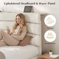 thumbnail image 4 of EnHomee Full Bed Frame with Adjustable Headboard Upholstered Full Size Bed Frame with Charge Station & Storage, Beige, No Box Spring Needed, Noise Free, 4 of 10