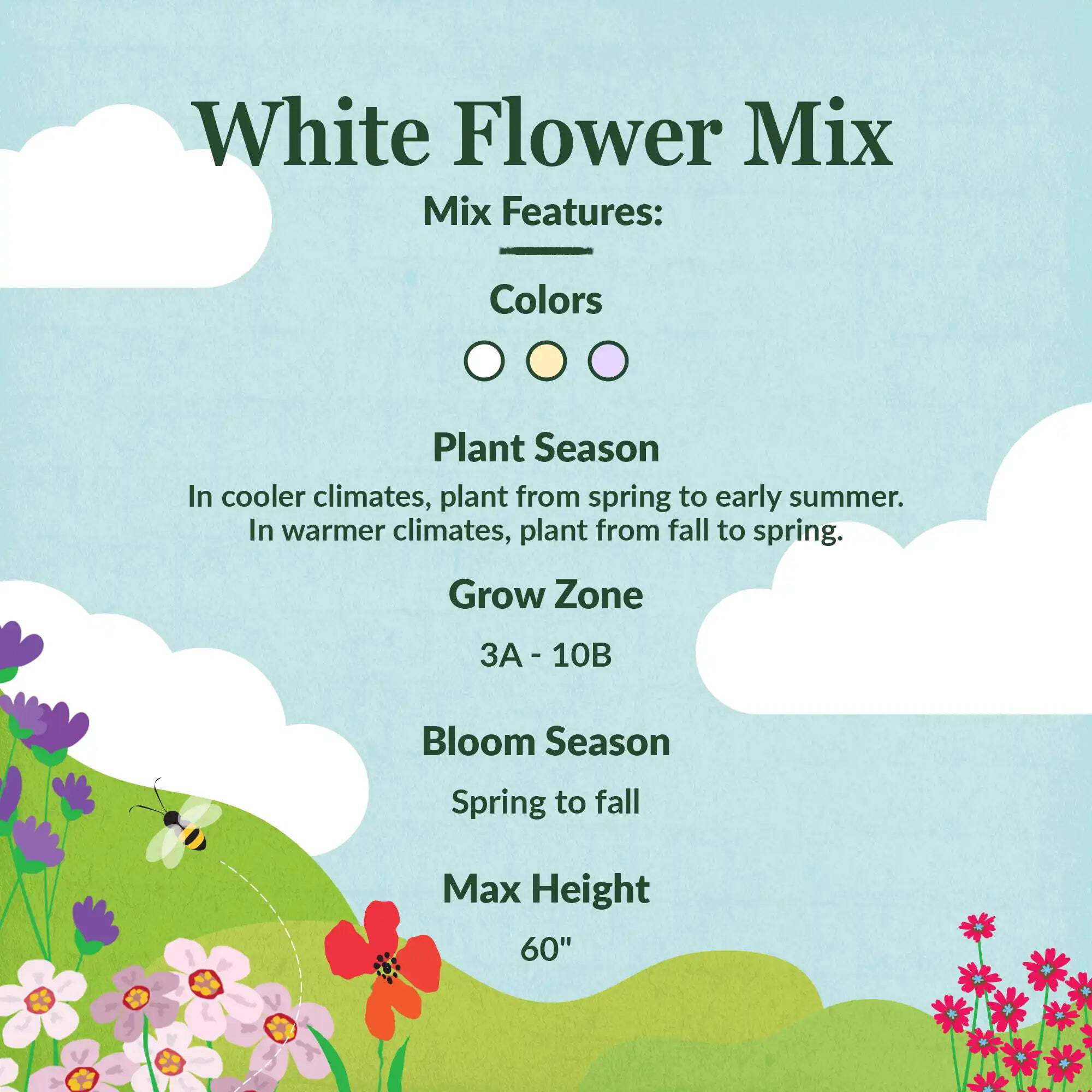 Ferry-Morse White Mix Bulk Flower Seeds, 1lb