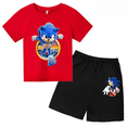 thumbnail image 3 of Nueva camiseta de Sonic para niños, conjunto de 2 piezas, camisetas casuales de manga corta de verano para niños y niñas y adolescentes, conjunto de camiseta y pantalones cortos, ropa para bebés, 3 of 5