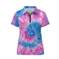 thumbnail image 6 of Whosucclay Tie Dye Pattern Pullover for Outdoor Sports Golf, Moisture Wicking Polyester Tennis Shirts Half Zip Collared Polo Shirts Size X-Large, 6 of 10