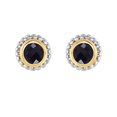 thumbnail image 1 of 18k Gold And Sterling Silver Black Onyx Stud Earrings, 1 of 1