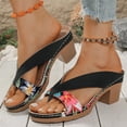 thumbnail image 2 of Women's Orthopedic Arch Support Chunky Heel Sandals 2026 Summer Comfort Slip-On Wedge Flip Flops Casual Party Vacation Beach Wedding Heeled Shoes, 40, 2 of 6