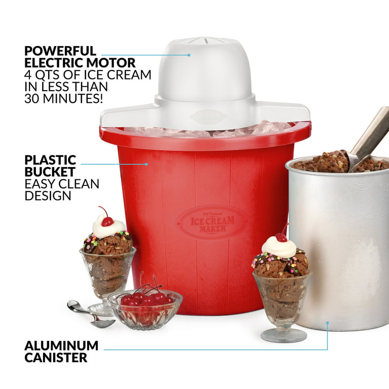 Nostalgia 4-Quart Electric Ice Cream Maker in the Ice Cream Makers  department at