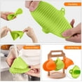 thumbnail image 3 of Manoplas de silicona para horno, 4 piezas (verde + naranja) agarraderas de silicona para ollas de cocina, agarraderas de silicona para mini horno, guantes de cocina resistentes al calor JM, 3 of 5