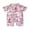 Pink, variant on BemeyourBBs Baby Girls Birthday Pajamas, Short Sleeve Bow Cake Print Jumpsuit