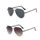 thumbnail image 1 of ensemble De Deux Pices De Lunettes De Soleil Noires Et Grises Et Grises Et Vertes Pour Hommes, Lunettes De Soleil Double Faisceau Pour Femmes, Mi, 1 of 5