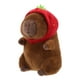 thumbnail image 3 of Peluche de carpincho, lindo carpincho de peluche con sombrero de fresa, peluches suaves, carpincho de Navidad, cumpleaños para niñas y niños, 3 of 7