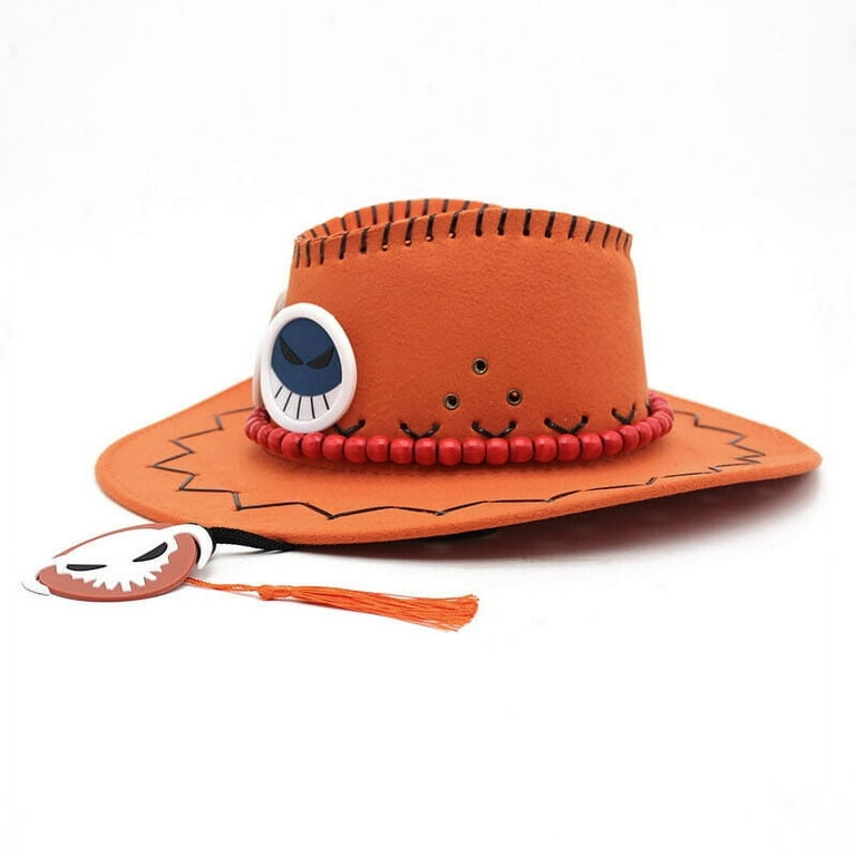 Anime One Piece Fire Fist Portgas D. Ace Hat Visor Western Cowboy Hat Gift  New for Cosplay Anime Costume Party 