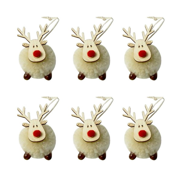 piezas decoraciones para árboles de Navidad pequeños accesorios tela Navidad ciervo muñeco de peluche colgante Wmkox8yii gf5821