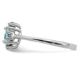 thumbnail image 4 of Sterling Silver Rhodium Light Swiss Blue Topaz Diamond Ring, 4 of 6