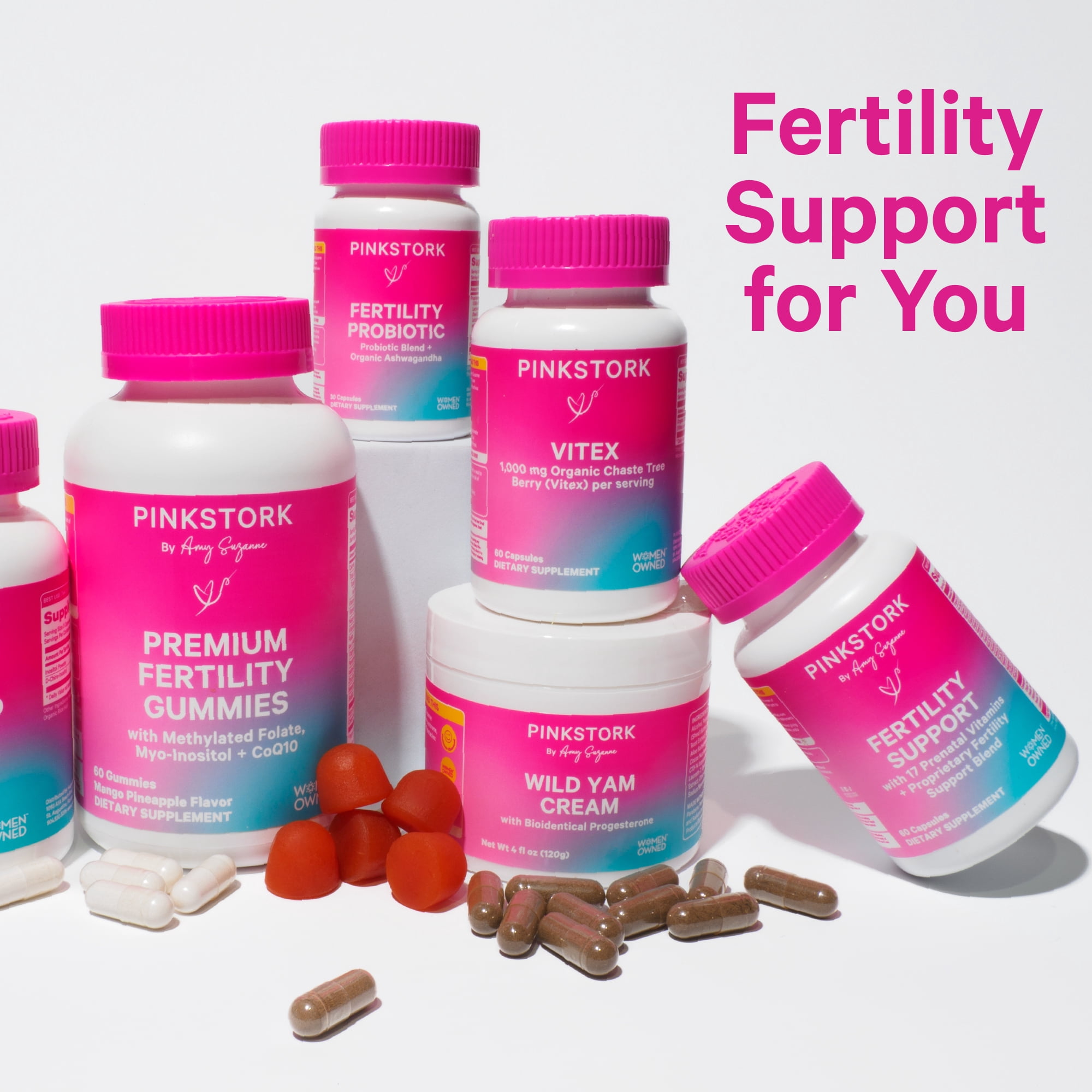 Pink Stork Fertility Probiotic, Vaginal Health Feminine Supplements with Lactobacillus, 30 Capsules