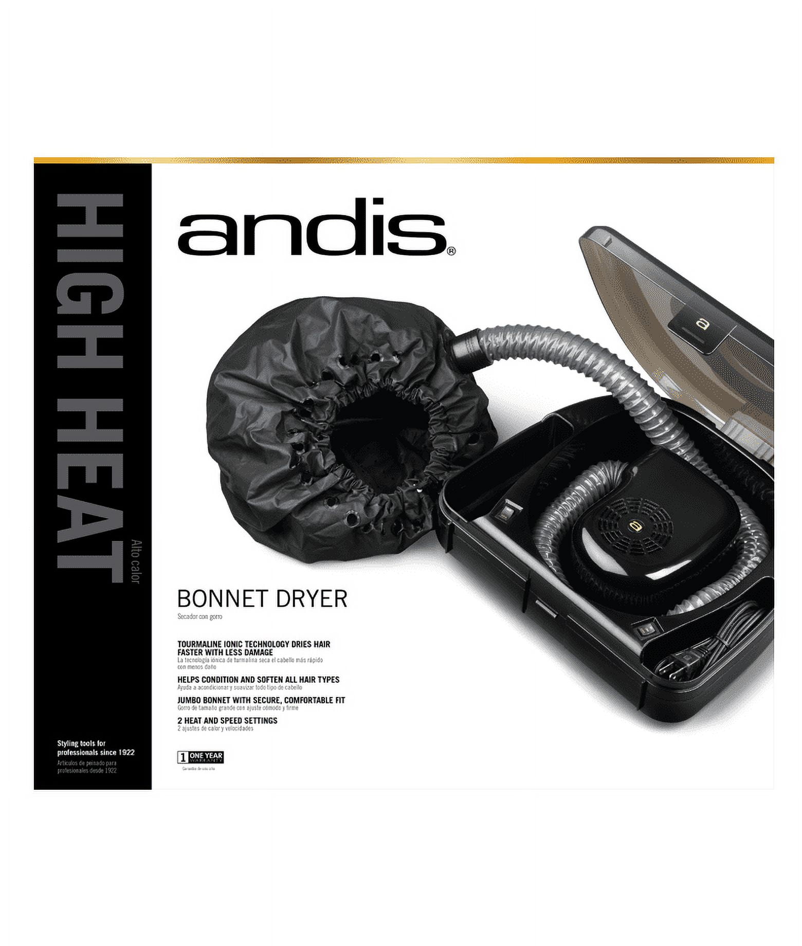 Andis Professional 40 Inch Flexible Hose Bonnet Hair Dryer Ionic 500 Watts Black Walmart